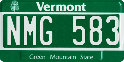 VT license plate NMG583