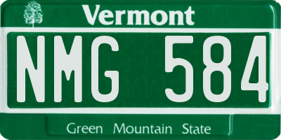 VT license plate NMG584
