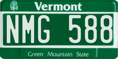VT license plate NMG588