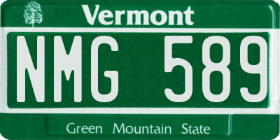 VT license plate NMG589