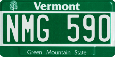 VT license plate NMG590