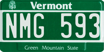 VT license plate NMG593