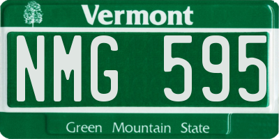 VT license plate NMG595
