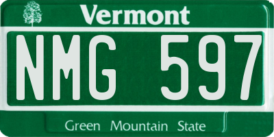 VT license plate NMG597