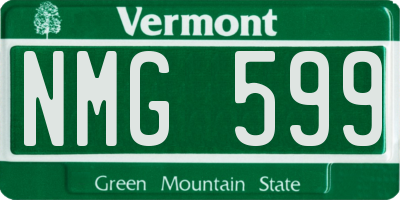 VT license plate NMG599