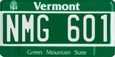 VT license plate NMG601