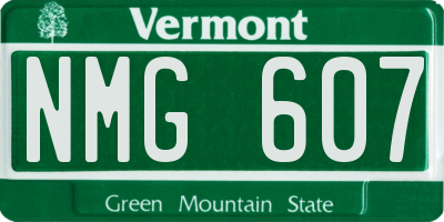 VT license plate NMG607