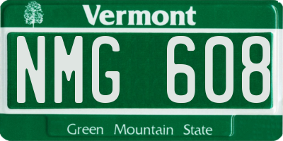 VT license plate NMG608