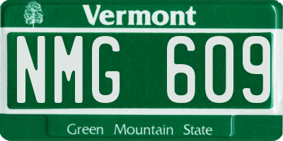 VT license plate NMG609
