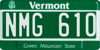 VT license plate NMG610
