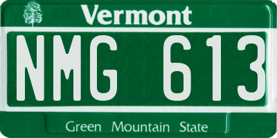 VT license plate NMG613
