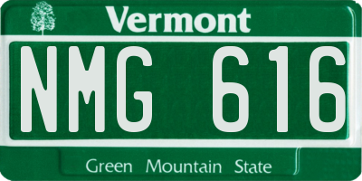 VT license plate NMG616