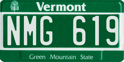 VT license plate NMG619