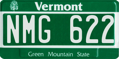 VT license plate NMG622