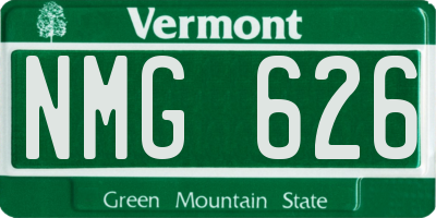 VT license plate NMG626