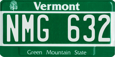 VT license plate NMG632