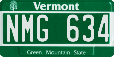 VT license plate NMG634