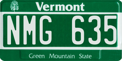 VT license plate NMG635