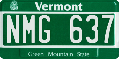 VT license plate NMG637