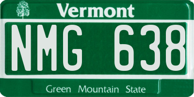 VT license plate NMG638