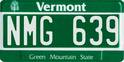 VT license plate NMG639