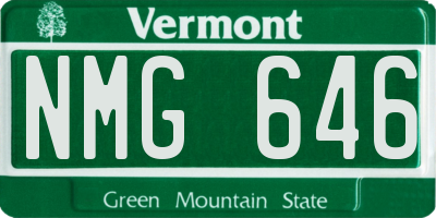 VT license plate NMG646