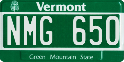 VT license plate NMG650