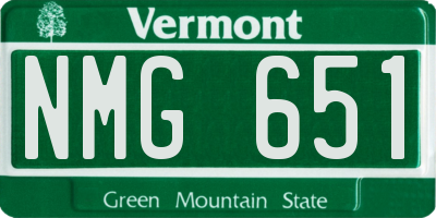 VT license plate NMG651