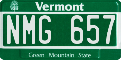 VT license plate NMG657
