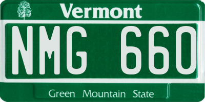VT license plate NMG660