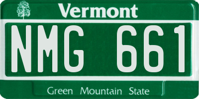 VT license plate NMG661