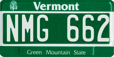 VT license plate NMG662