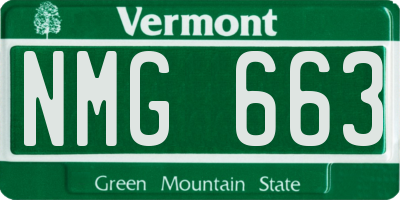 VT license plate NMG663