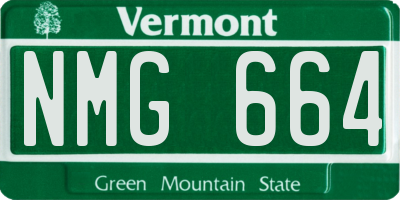 VT license plate NMG664