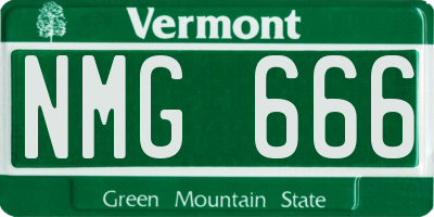 VT license plate NMG666