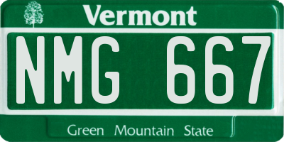 VT license plate NMG667