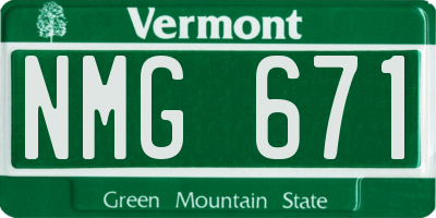 VT license plate NMG671