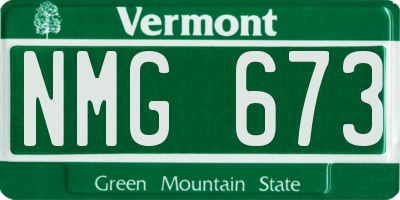 VT license plate NMG673