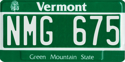 VT license plate NMG675