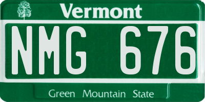 VT license plate NMG676