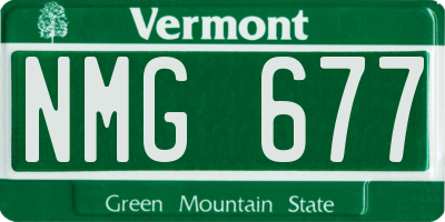 VT license plate NMG677