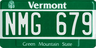 VT license plate NMG679