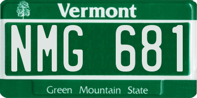 VT license plate NMG681