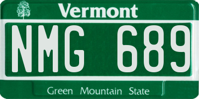 VT license plate NMG689