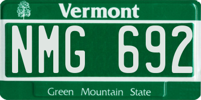 VT license plate NMG692
