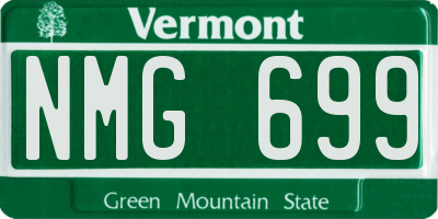 VT license plate NMG699