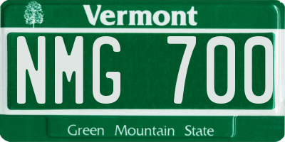 VT license plate NMG700