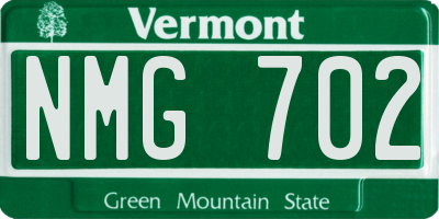 VT license plate NMG702