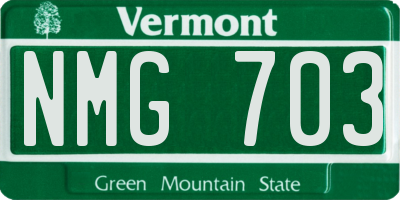 VT license plate NMG703