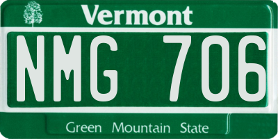 VT license plate NMG706